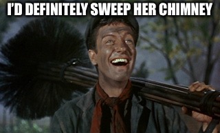 steppin time dick van dyke | I’D DEFINITELY SWEEP HER CHIMNEY | image tagged in steppin time dick van dyke | made w/ Imgflip meme maker