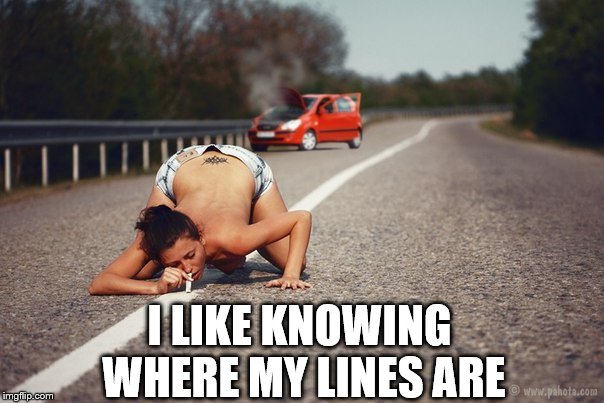 That's not cocaine | I LIKE KNOWING WHERE MY LINES ARE | image tagged in snorting | made w/ Imgflip meme maker