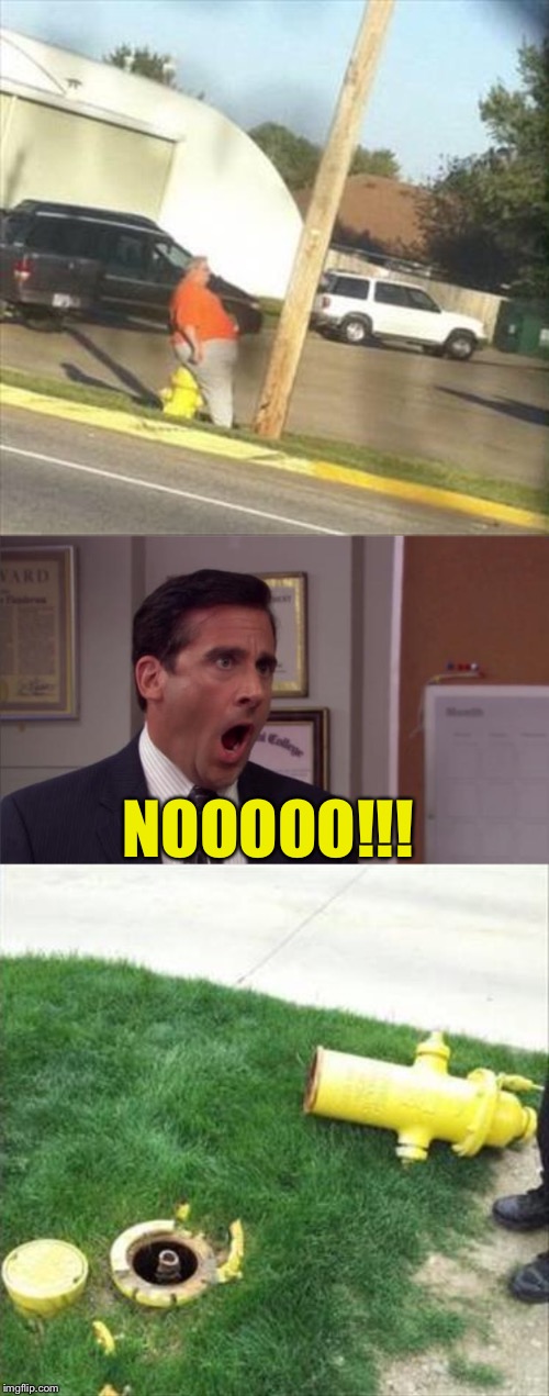 I don't know what that hydrant did to him. | NOOOOO!!! | image tagged in noooooo,the office,memes,funny | made w/ Imgflip meme maker