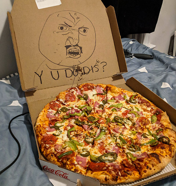 Y U Do Dis Pizza Blank Meme Template