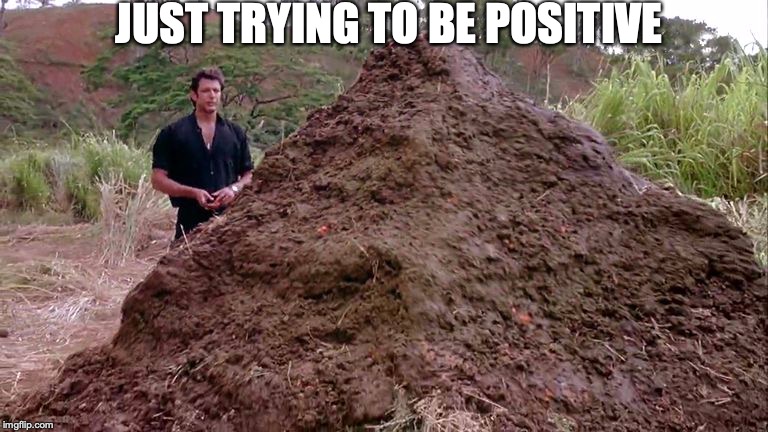 Big pile of bullshit | JUST TRYING TO BE POSITIVE | image tagged in big pile of bullshit | made w/ Imgflip meme maker