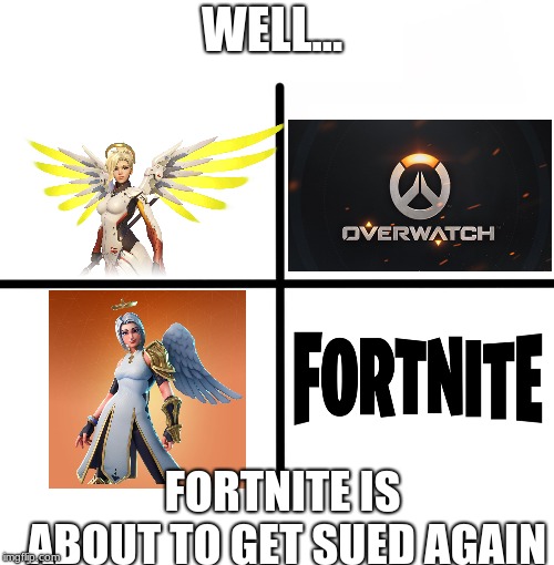 well fortnite is gonna get sued | WELL... FORTNITE IS ABOUT TO GET SUED AGAIN | image tagged in memes,blank starter pack | made w/ Imgflip meme maker