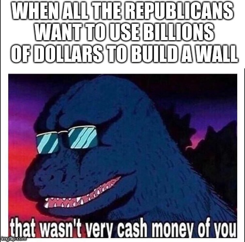 That wasn’t very cash money | WHEN ALL THE REPUBLICANS WANT TO USE BILLIONS OF DOLLARS TO BUILD A WALL | image tagged in that wasnt very cash money | made w/ Imgflip meme maker