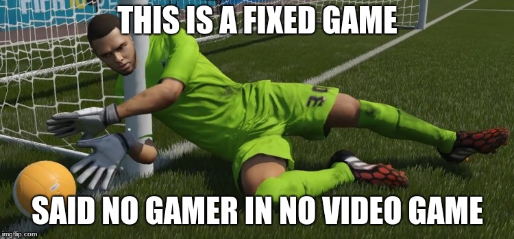 Fifa | THIS IS A FIXED GAME; SAID NO GAMER IN NO VIDEO GAME | image tagged in fifa | made w/ Imgflip meme maker