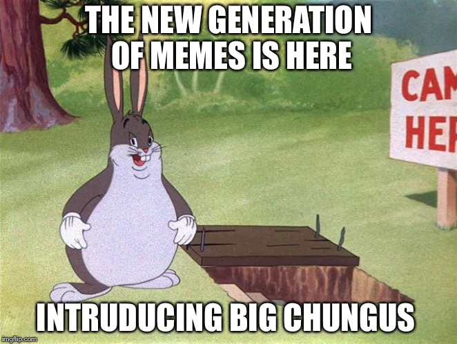 Big Chungus | THE NEW GENERATION OF MEMES IS HERE; INTRUDUCING BIG CHUNGUS | image tagged in big chungus | made w/ Imgflip meme maker