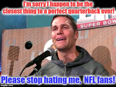 cry | I'm sorry I happen to be the closest thing to a perfect quarterback ever! Please stop hating me,  NFL fans! | image tagged in cry | made w/ Imgflip meme maker