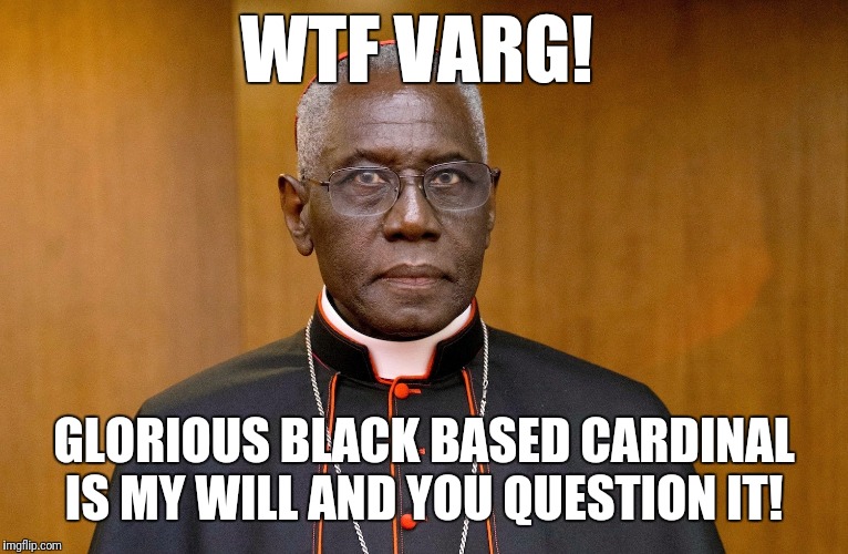 WTF VARG! GLORIOUS BLACK BASED CARDINAL IS MY WILL AND YOU QUESTION IT! | image tagged in wtf varg | made w/ Imgflip meme maker