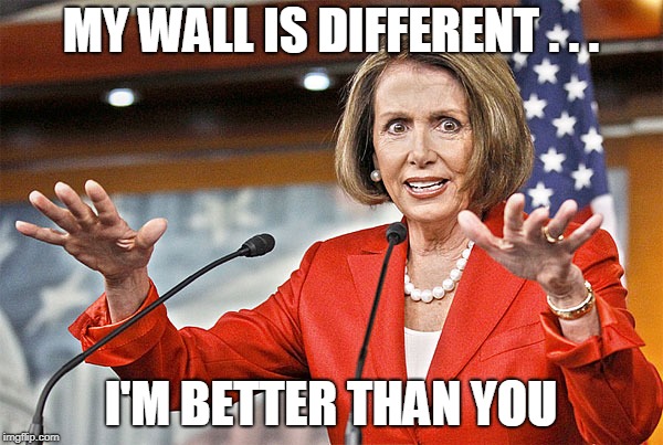 Nancy Pelosi is crazy | MY WALL IS DIFFERENT . . . I'M BETTER THAN YOU | image tagged in nancy pelosi is crazy | made w/ Imgflip meme maker