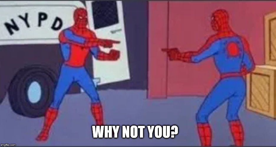 no u | WHY NOT YOU? | image tagged in no u | made w/ Imgflip meme maker