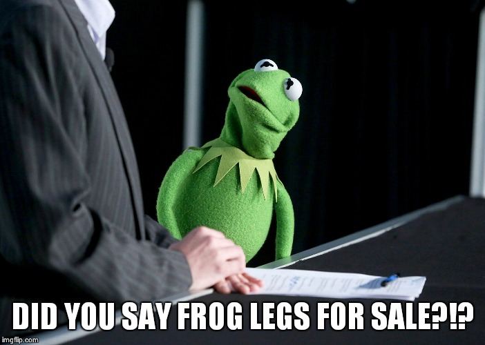 Kermit | DID YOU SAY FROG LEGS FOR SALE?!? | image tagged in kermit | made w/ Imgflip meme maker