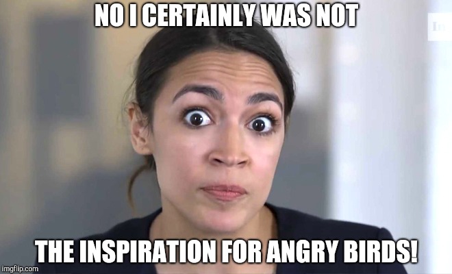 Ocasio Cortex4 | NO I CERTAINLY WAS NOT; THE INSPIRATION FOR ANGRY BIRDS! | image tagged in ocasio cortex4 | made w/ Imgflip meme maker