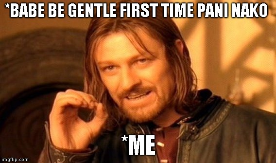 One Does Not Simply Meme | *BABE BE GENTLE FIRST TIME PANI NAKO; *ME | image tagged in memes,one does not simply | made w/ Imgflip meme maker