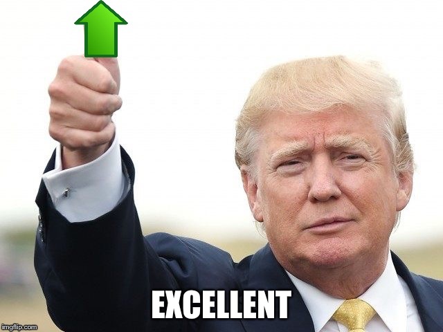Trump Upvote | EXCELLENT | image tagged in trump upvote | made w/ Imgflip meme maker