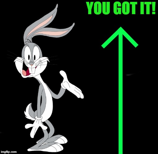 upvote rabbit | YOU GOT IT! | image tagged in upvote rabbit | made w/ Imgflip meme maker