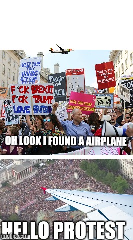 Starter Pack | OH LOOK I FOUND A AIRPLANE; HELLO PROTEST | image tagged in starter pack | made w/ Imgflip meme maker