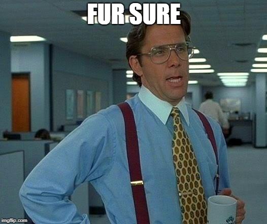 That Would Be Great Meme | FUR SURE | image tagged in memes,that would be great | made w/ Imgflip meme maker
