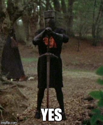 monty python black knight  | YES | image tagged in monty python black knight | made w/ Imgflip meme maker