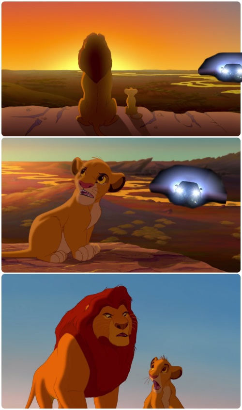 Lion King Bright Headlights Blank Meme Template