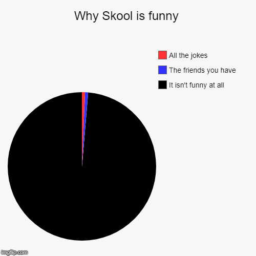 Why Skool is funny | It isn't funny at all, The friends you have , All the jokes | image tagged in funny,pie charts | made w/ Imgflip chart maker