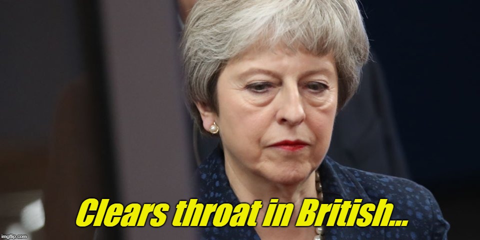 Brexit Fail | Clears throat in British... | image tagged in brexit,theresa may,fail,politics lol | made w/ Imgflip meme maker