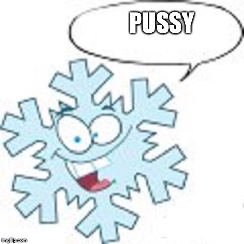 PUSSY | image tagged in snowflake | made w/ Imgflip meme maker