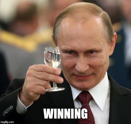 on us | WINNING | image tagged in trump putin | made w/ Imgflip meme maker