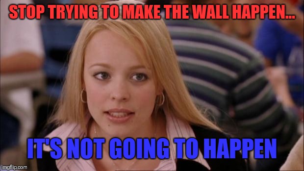 Its Not Going To Happen | STOP TRYING TO MAKE THE WALL HAPPEN... IT'S NOT GOING TO HAPPEN | image tagged in memes,its not going to happen | made w/ Imgflip meme maker
