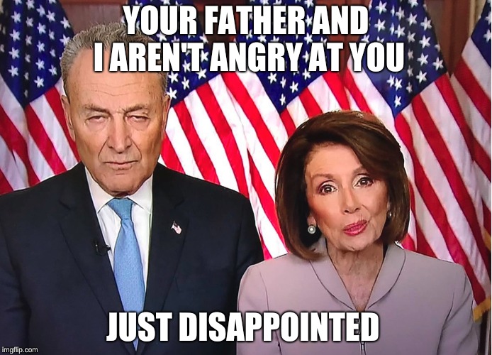 When you get caught doing honest work | YOUR FATHER AND I AREN'T ANGRY AT YOU; JUST DISAPPOINTED | image tagged in chuck and nancy | made w/ Imgflip meme maker