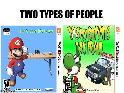 TWO TYPES OF PEOPLE | TWO TYPES OF PEOPLE | image tagged in blank white template,mario,yoshi,memes,difference,meme | made w/ Imgflip meme maker