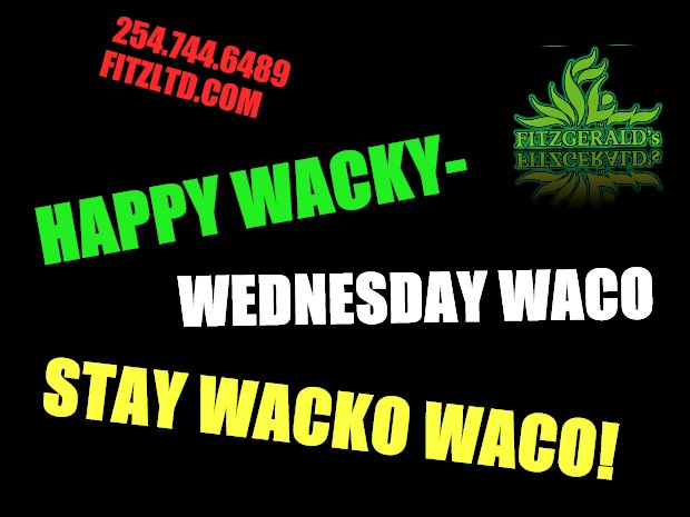 blank | 254.744.6489 FITZLTD.COM; HAPPY WACKY-; WEDNESDAY WACO; STAY WACKO WACO! | image tagged in blank | made w/ Imgflip meme maker