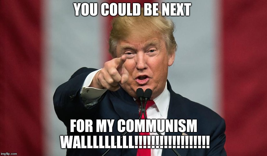 Donald Trump Birthday | YOU COULD BE NEXT; FOR MY COMMUNISM WALLLLLLLLL!!!!!!!!!!!!!!!!!! | image tagged in donald trump birthday | made w/ Imgflip meme maker