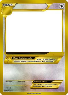 High Quality Pokemon Mega evolution card template Blank Meme Template