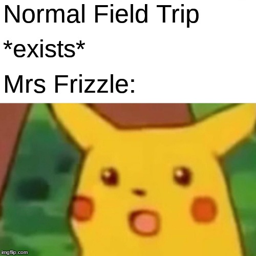Surprised Pikachu | Normal Field Trip; *exists*; Mrs Frizzle: | image tagged in memes,surprised pikachu | made w/ Imgflip meme maker