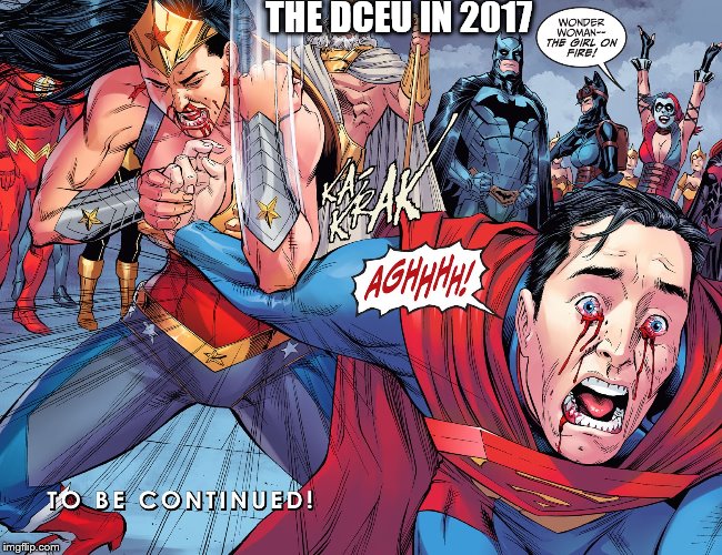 The DCEU in 2017 | THE DCEU IN 2017 | image tagged in wonder woman | made w/ Imgflip meme maker
