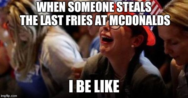 wahilingLibs | WHEN SOMEONE STEALS THE LAST FRIES AT MCDONALDS; I BE LIKE | image tagged in wahilinglibs | made w/ Imgflip meme maker