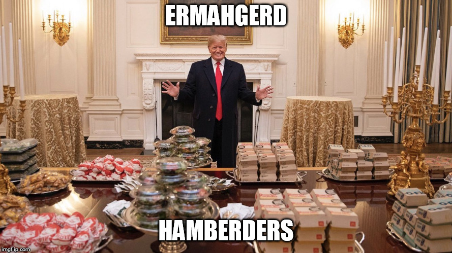 Trump Burger | ERMAHGERD; HAMBERDERS | image tagged in trump burger | made w/ Imgflip meme maker