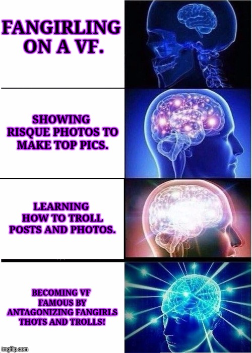 Vampirefreaks Achievements unlocked. | FANGIRLING ON A VF. SHOWING RISQUE PHOTOS TO MAKE TOP PICS. LEARNING HOW TO TROLL POSTS AND PHOTOS. BECOMING VF FAMOUS BY ANTAGONIZING FANGIRLS THOTS AND TROLLS! | image tagged in funny,profile,goth,goth memes,expanding brain,savage | made w/ Imgflip meme maker