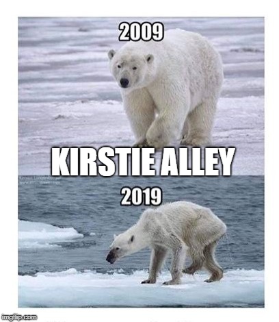 Kirstie Alley, then and now, ten years later | KIRSTIE ALLEY | image tagged in kirstie alley,then and now,ten years,facebook | made w/ Imgflip meme maker