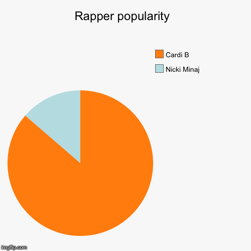 Rapper popularity  | Nicki Minaj , Cardi B | image tagged in funny,pie charts | made w/ Imgflip chart maker