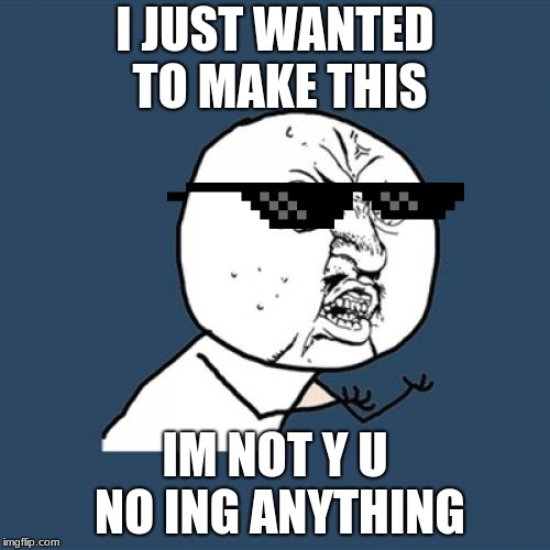 sunglasses are fun | I JUST WANTED TO MAKE THIS; IM NOT Y U NO ING ANYTHING | image tagged in memes,y u no | made w/ Imgflip meme maker