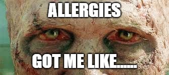 ALLERGIES; GOT ME LIKE...... | image tagged in allergies | made w/ Imgflip meme maker
