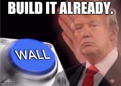 Trump wall button  | BUILD IT ALREADY. | image tagged in trump wall button | made w/ Imgflip meme maker