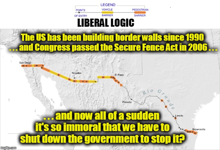 Build the wall and get it over with!  | LIBERAL LOGIC; The US has been building border walls since 1990 . . . and Congress passed the Secure Fence Act in 2006 . . . . . . and now all of a sudden it's so immoral that we have to shut down the government to stop it? | image tagged in build a wall,democrat resistance,nancy pelosi is crazy | made w/ Imgflip meme maker