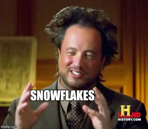 Ancient Aliens Meme | SNOWFLAKES | image tagged in memes,ancient aliens | made w/ Imgflip meme maker