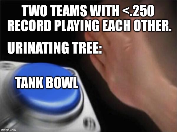 Blank Nut Button Meme | TWO TEAMS WITH <.250 RECORD PLAYING EACH OTHER. URINATING TREE:; TANK BOWL | image tagged in memes,blank nut button,UrinatingTree | made w/ Imgflip meme maker