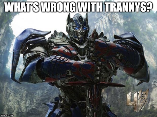 Transformers | WHAT’S WRONG WITH TRANNYS? | image tagged in transformers | made w/ Imgflip meme maker