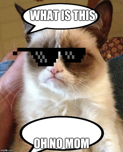 Grumpy Cat | WHAT IS THIS; OH NO MOM | image tagged in memes,grumpy cat | made w/ Imgflip meme maker