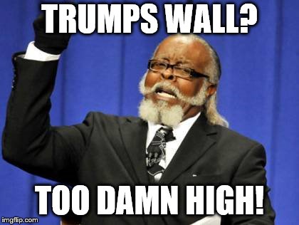 Too Damn High Meme | TRUMPS WALL? TOO DAMN HIGH! | image tagged in memes,too damn high | made w/ Imgflip meme maker