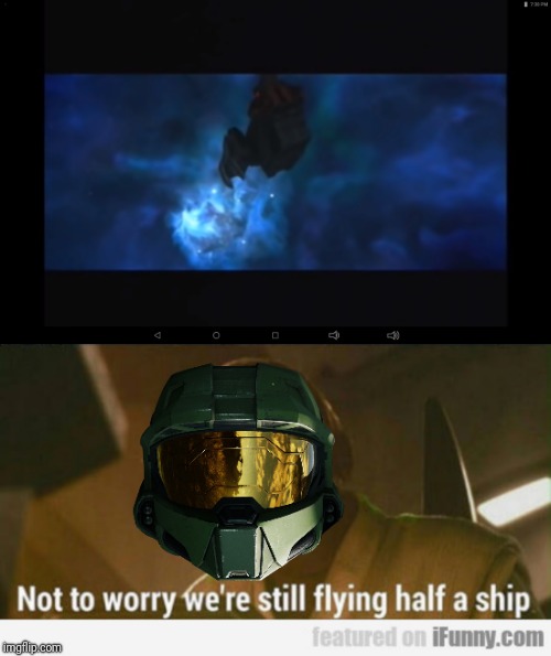 Half a ship | image tagged in halo,star wars,prequel meme,meme,halo 3,master chief | made w/ Imgflip meme maker