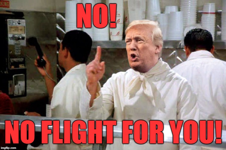 Nancy Got Grounded By Daddy | NO! NO FLIGHT FOR YOU! | image tagged in pelosi,no flight,trump | made w/ Imgflip meme maker